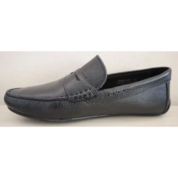 Marc Joseph New York Men Sz 8.5 Black Grainy Leather Nebraska Loafers Shoes