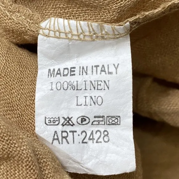 Marche Women’s Maxine Caftan Tunic Dress Camello Beige Linen OS – NWT
