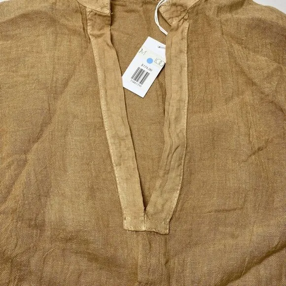 Marche Women’s Maxine Caftan Tunic Dress Camello Beige Linen OS – NWT