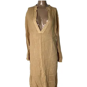 Marche Women’s Maxine Caftan Tunic Dress Camello Beige Linen OS – NWT