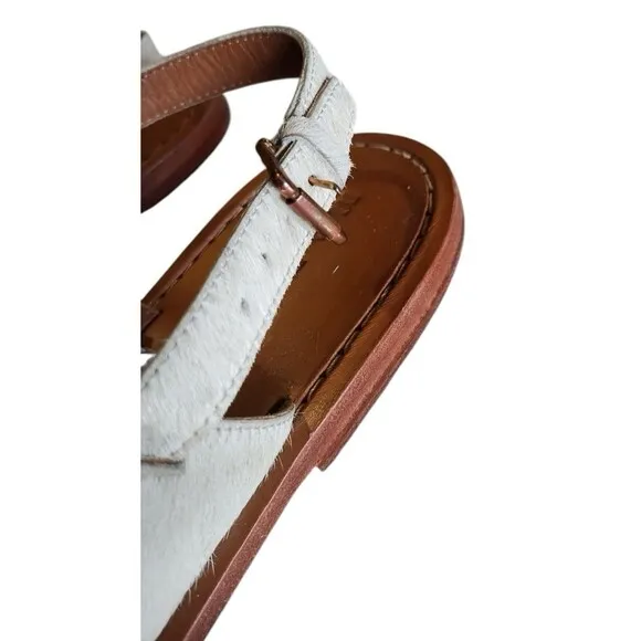 Marni Leather Cow Pony Hair Jeweled Sandals Slingback Shoes Flats Sz 40/US 9.5