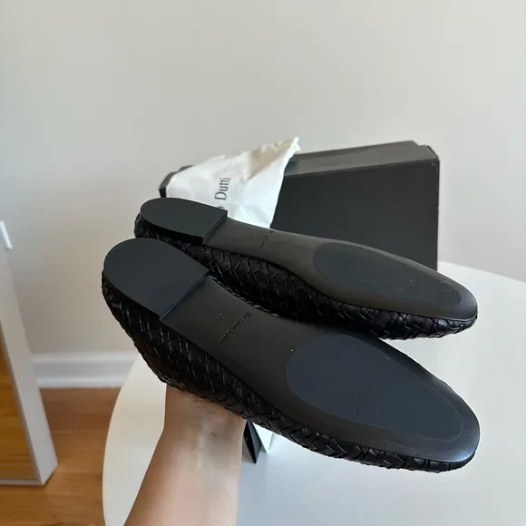 Massimo Dutti Black Woven Flats