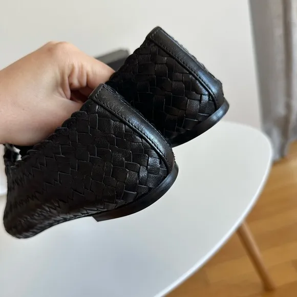 Massimo Dutti Black Woven Flats