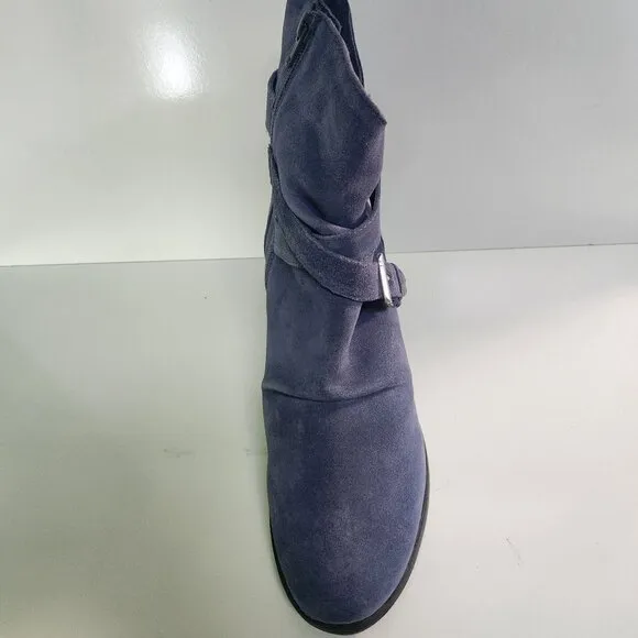 Matisse NIB Harper Blue Suede 3&quot; Heel Ankle Boots Size 11