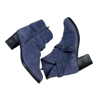 Matisse NIB Harper Blue Suede 3&quot; Heel Ankle Boots Size 11