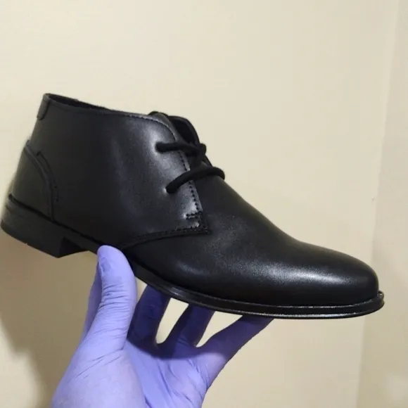 Max   Jake Boys Dress Chukka Lace-up Casual Black Boots - 5M  - Back to School