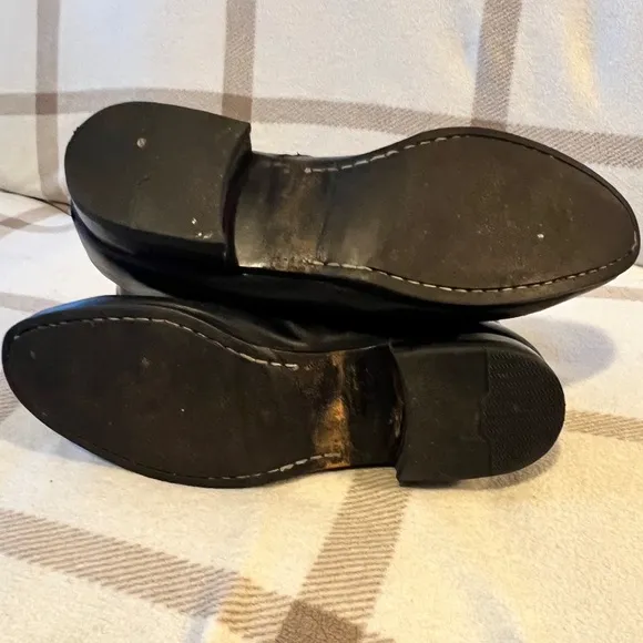 Men's 60/70s Mod Black Leather Boots -  Size 11-1/2 D