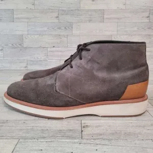 Men's Allen Edmonds Brooklyn Light Grey Suede Leather Chukka Boots Size 10