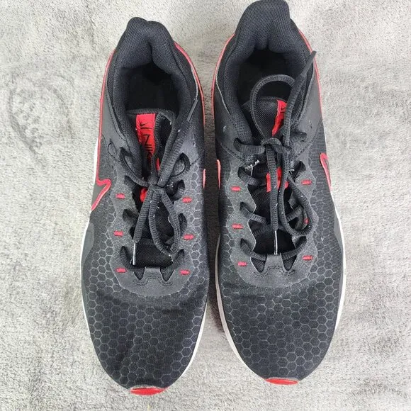 Mens Black &amp; Red Nike Legend Essential 2 Shoes Athletic Trainers Size 11
