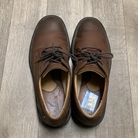 Mens BORN Leather Lace Up Casual Dress Brown Oxford Shoes