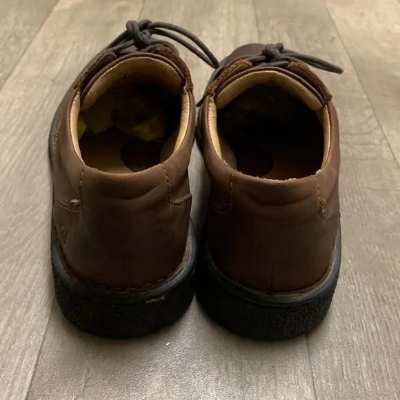 Mens BORN Leather Lace Up Casual Dress Brown Oxford Shoes