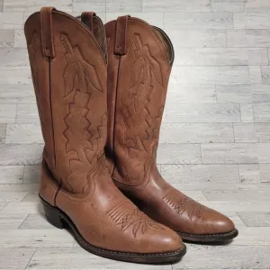 Men's Dan Post Milwaukee Western Brown Leather Rodeo Cowboy Boots Size 9.5 D
