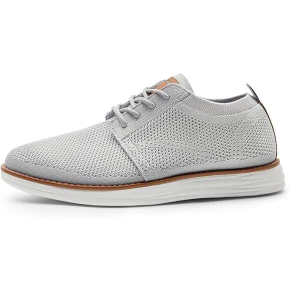 Men's Lightweight Knit Mesh Sneakers Breathable Lace-Up Casual Walking Shoes