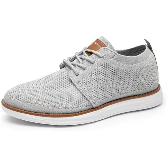 Men's Lightweight Knit Mesh Sneakers Breathable Lace-Up Casual Walking Shoes