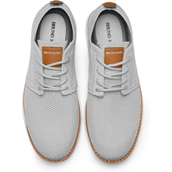 Men's Lightweight Knit Mesh Sneakers Breathable Lace-Up Casual Walking Shoes