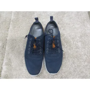 Mens Navy Amhurst Knit Sneakers With Brown Accents By Johnston &amp; Murphy Size 12