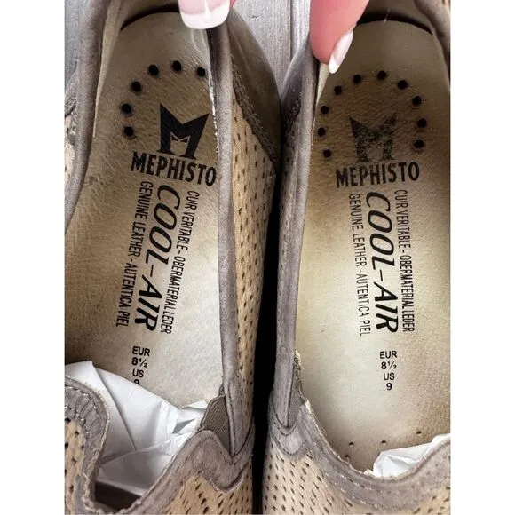 MEPHISTO TIAGO PERFORATED LOAFER MEN LEATHER TAN SHOES AIR RELAX SIZE 9