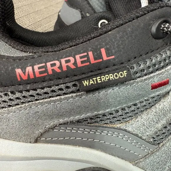 Merrell Alverstone 2 Mens Size 10 Gray/Red Waterproof Hiking Shoes