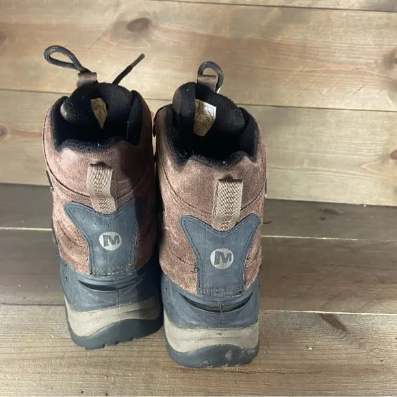 Merrell Moab polar mens size 9 shoes brown waterproof insulated winter boots