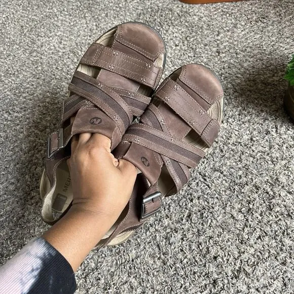 Merrell Traveler Fisher Boulder Hiking Fisherman Sandals J62213 Espresso Men 13