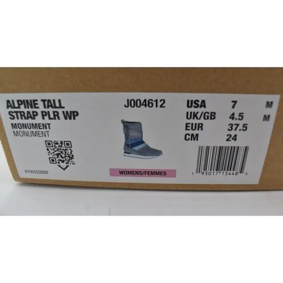 Merrell Women Size 7 Alpine Tall Strap Polar Monument Insulated Waterproof Boots