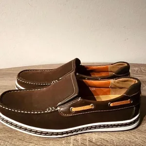 MG SHOES us Fashion style.BROWN COLOR SUEDE COMFORTABLE MEN'S LOAFER SHOES  sz9.
