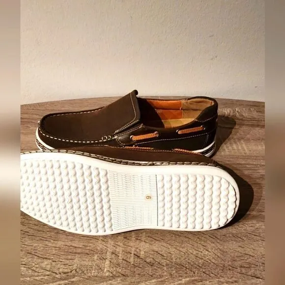MG SHOES us Fashion style.BROWN COLOR SUEDE COMFORTABLE MEN'S LOAFER SHOES  sz9.