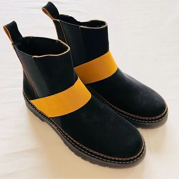 Mia Womens Ankle Chelsea Boots Leader Low Casual Comfort Black Pull On 39 US 8.5