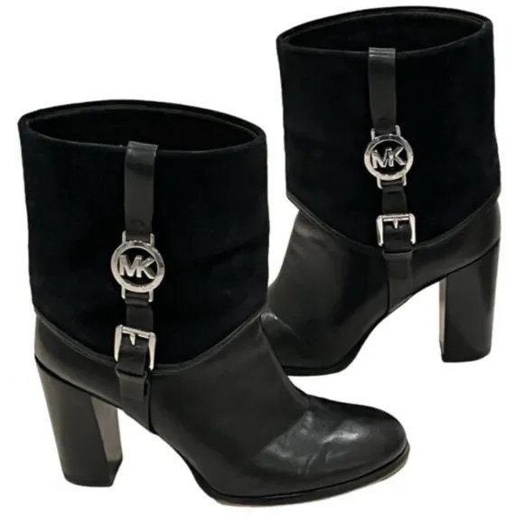 🔥MICHAEL KORS BOOTIES-suede/leather cuff BOOTS 🔥