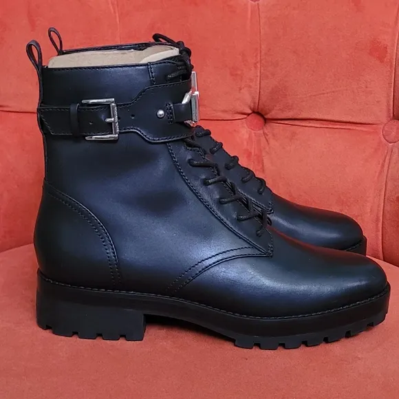 Michael Kors Kincaid Leather Combat Boot Women's Size 8