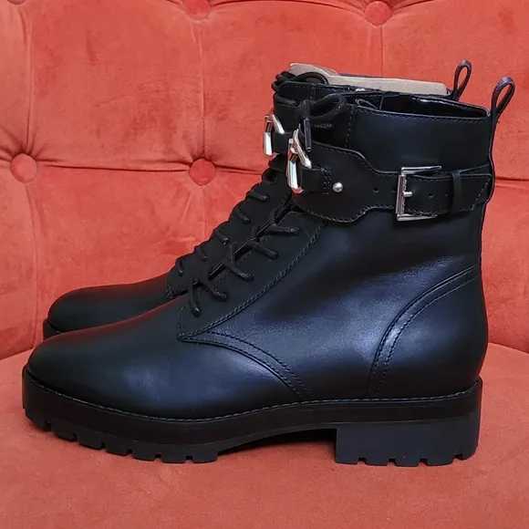 Michael Kors Kincaid Leather Combat Boot Women's Size 8