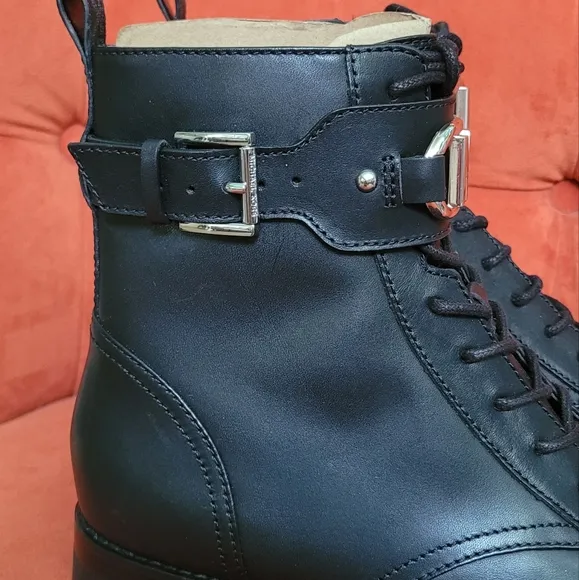 Michael Kors Kincaid Leather Combat Boot Women's Size 8