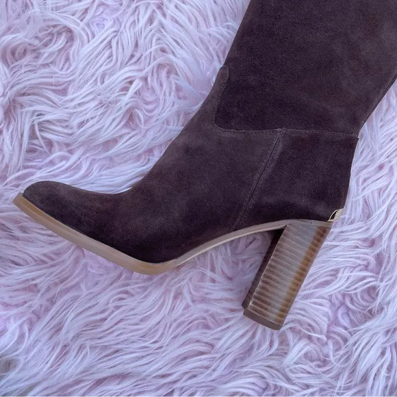 Michael Kors Women's 6.5 Regina Brown Suede Tall/Over The Knee Boots $460.