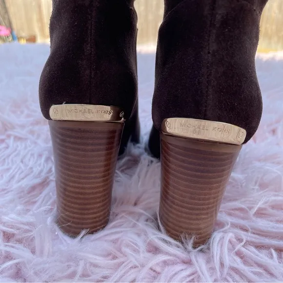 Michael Kors Women's 6.5 Regina Brown Suede Tall/Over The Knee Boots $460.