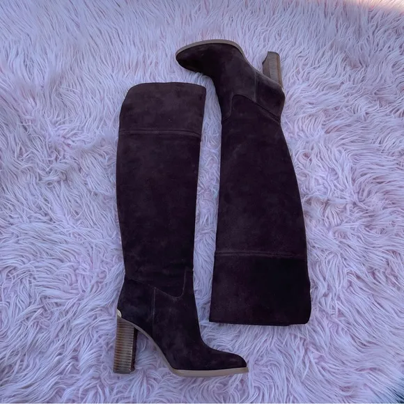 Michael Kors Women's 6.5 Regina Brown Suede Tall/Over The Knee Boots $460.