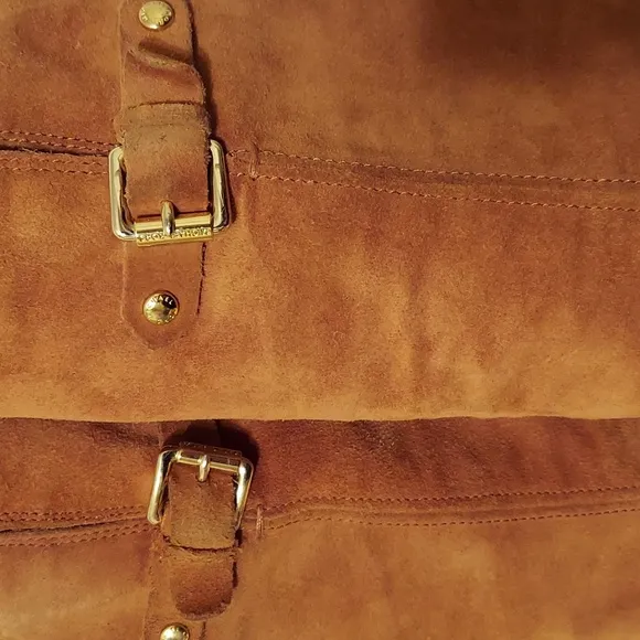 MICHAEL Michael Kors Camel Brown Suede Knee High Boots with Buckle Detail Size 8