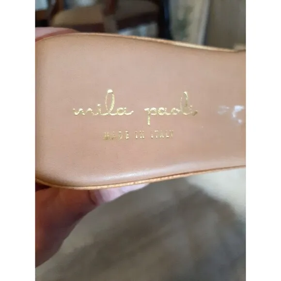Mila Paoli Made In Italy Woven Sandals Women's 9.5 Slide w/Wedge Heels