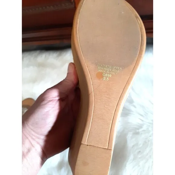 Mila Paoli Made In Italy Woven Sandals Women's 9.5 Slide w/Wedge Heels
