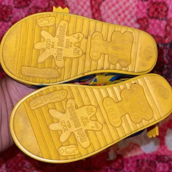 MINI MELISSAIoio   Fabula Inf Sandal, Blue &amp; Yellow Sandals