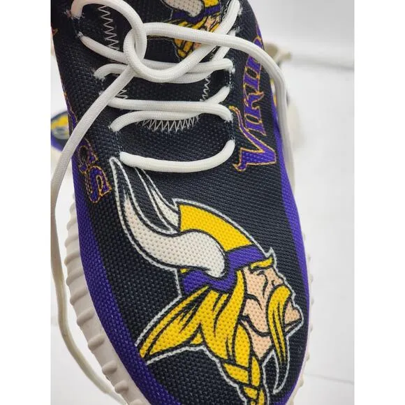 Minnesota Vikings Logo Design Sneakers Mens 7 Womens 9 40 EU Purple Sports Shoes