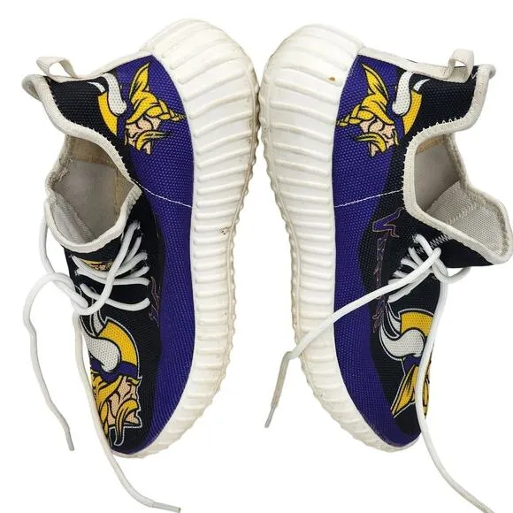 Minnesota Vikings Logo Design Sneakers Mens 7 Womens 9 40 EU Purple Sports Shoes