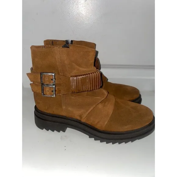 Miz Mooz Fanley Women’s Brown Suede Ankle Boots size 38/US 7.5 NWOT