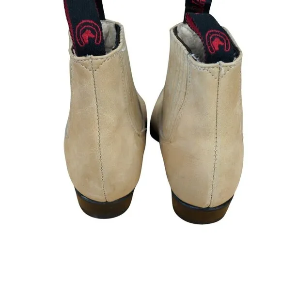 Moreno Romero Beige Leather Chelsea Western Boots Size 2.5 KIDS With Biflex Sole