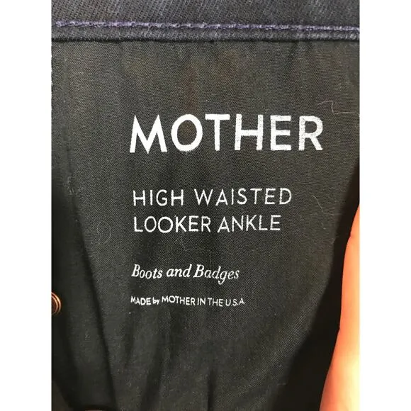 Mother Denim Womens 25 0 High Waisted Looker Boots and Badges Jean Capsule Edgy