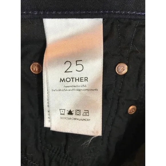 Mother Denim Womens 25 0 High Waisted Looker Boots and Badges Jean Capsule Edgy