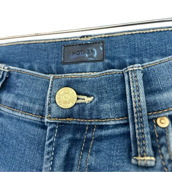 MOTHER Lhasa Love The Mid Rise Rider Ankle Cropped Straight Jeans, Size 27