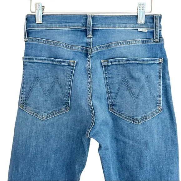 MOTHER Lhasa Love The Mid Rise Rider Ankle Cropped Straight Jeans, Size 27