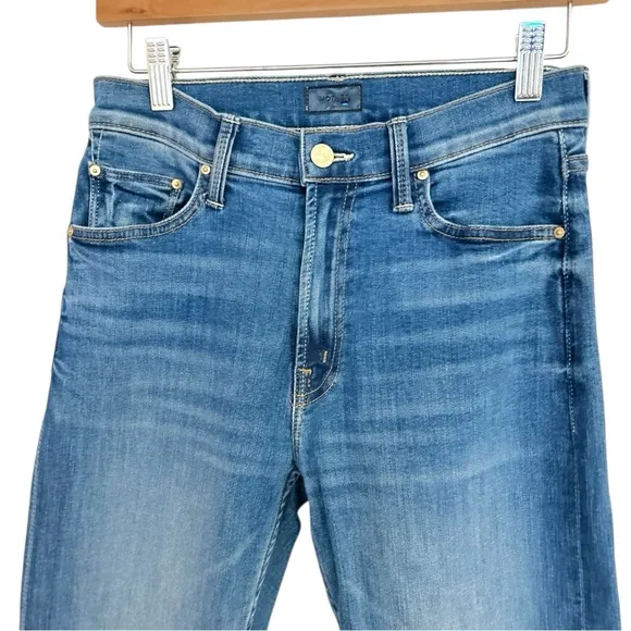 MOTHER Lhasa Love The Mid Rise Rider Ankle Cropped Straight Jeans, Size 27
