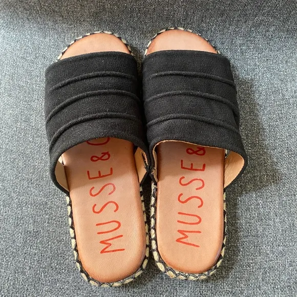 MUSSE &amp; CLOUD Suede Padded Slide Espadrille Sandals