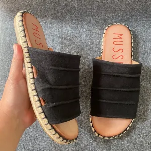 MUSSE &amp; CLOUD Suede Padded Slide Espadrille Sandals